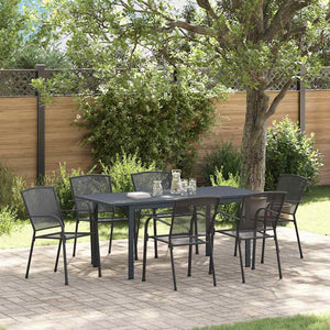 vidaXL Outdoor Dining Set 7 pcs Anthracite Powder-Coated Steel
