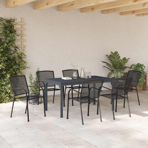 vidaXL Outdoor Dining Set 7 pcs Anthracite Powder-Coated Steel