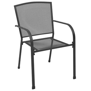vidaXL Outdoor Dining Set 7 pcs Anthracite Powder-Coated Steel