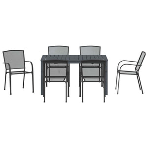 vidaXL Outdoor Dining Set 7 pcs Anthracite Powder-Coated Steel