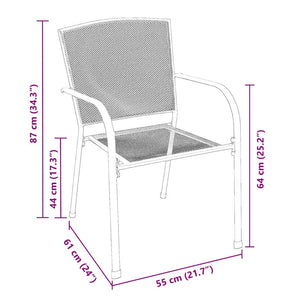 vidaXL Outdoor Dining Set 7 pcs Anthracite Powder-Coated Steel