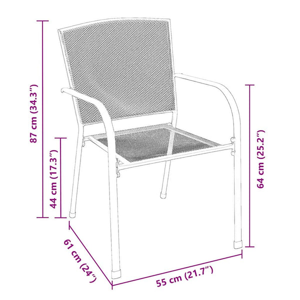 vidaXL Outdoor Dining Set 7 pcs Anthracite Powder-Coated Steel