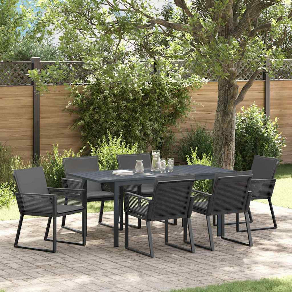vidaXL Garden Dining Set 7 pcs Anthracite Poly Rattan