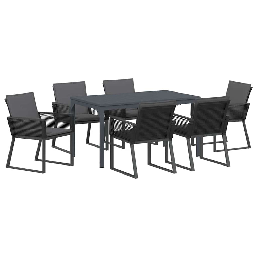vidaXL Garden Dining Set 7 pcs Anthracite Poly Rattan