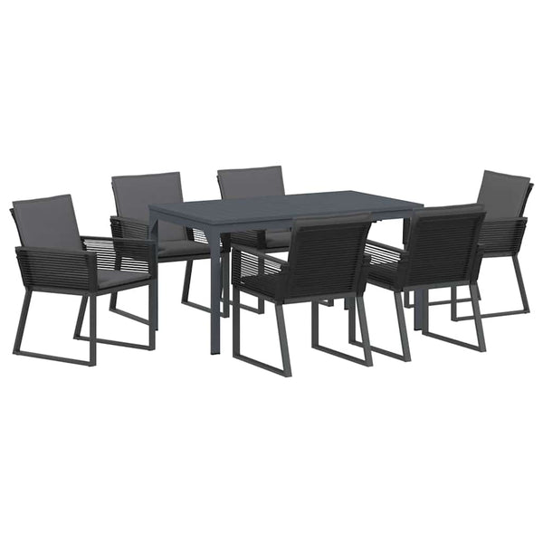 vidaXL Garden Dining Set 7 pcs Anthracite Poly Rattan
