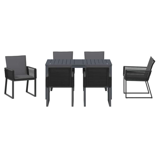 vidaXL Garden Dining Set 7 pcs Anthracite Poly Rattan