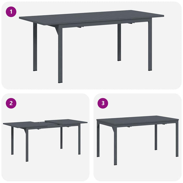 vidaXL Garden Dining Set 7 pcs Anthracite Poly Rattan