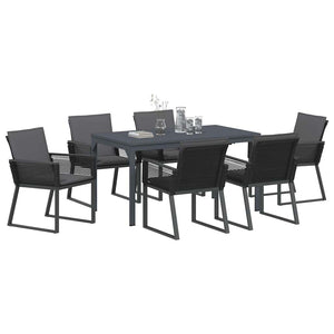 vidaXL Garden Dining Set 7 pcs Anthracite Poly Rattan