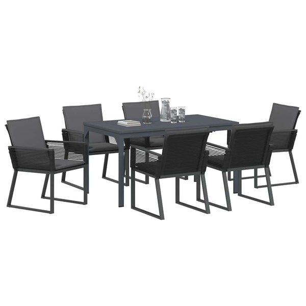 vidaXL Garden Dining Set 7 pcs Anthracite Poly Rattan