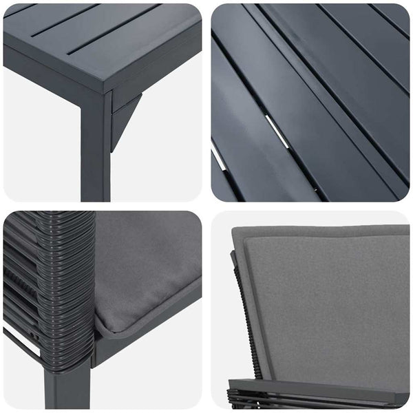 vidaXL 9-piece Garden Dining Set Anthracite Poly Rattan