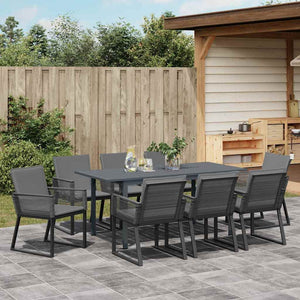 vidaXL 9-piece Garden Dining Set Anthracite Poly Rattan