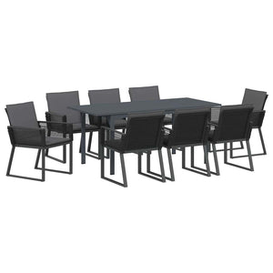 vidaXL 9-piece Garden Dining Set Anthracite Poly Rattan