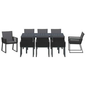 vidaXL 9-piece Garden Dining Set Anthracite Poly Rattan