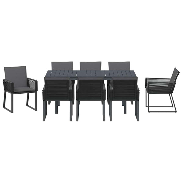 vidaXL 9-piece Garden Dining Set Anthracite Poly Rattan
