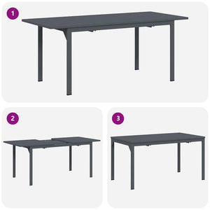 vidaXL 9-piece Garden Dining Set Anthracite Poly Rattan
