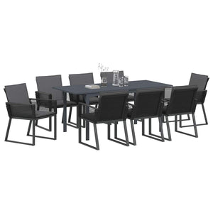 vidaXL 9-piece Garden Dining Set Anthracite Poly Rattan