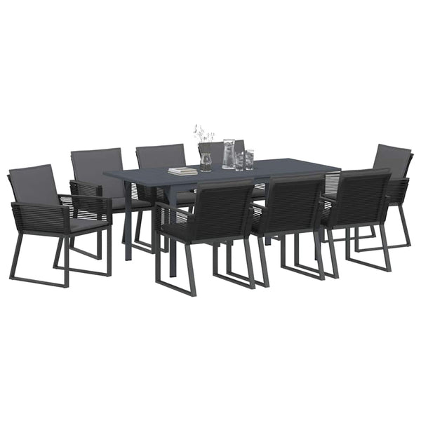 vidaXL 9-piece Garden Dining Set Anthracite Poly Rattan