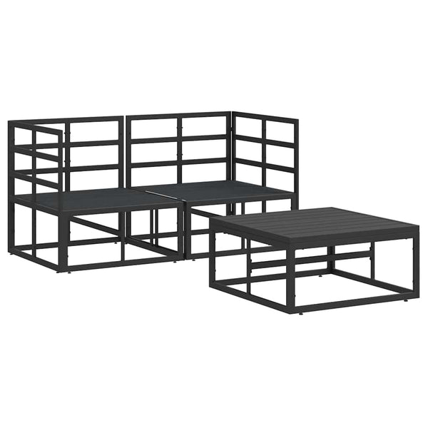 vidaXL 3-Piece Garden Sofa Set Black Metal
