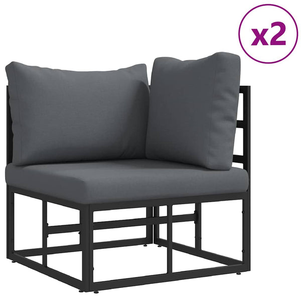 vidaXL 3-Piece Garden Sofa Set Black Metal
