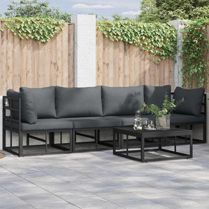 vidaXL 5-Piece Garden Sofa Set Black Metal