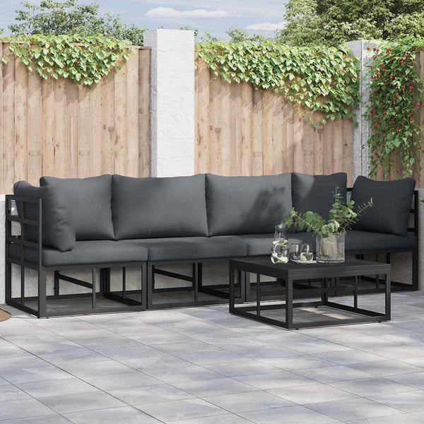 vidaXL 5-Piece Garden Sofa Set Black Metal