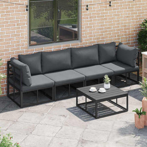 vidaXL 5-Piece Garden Sofa Set Black Metal