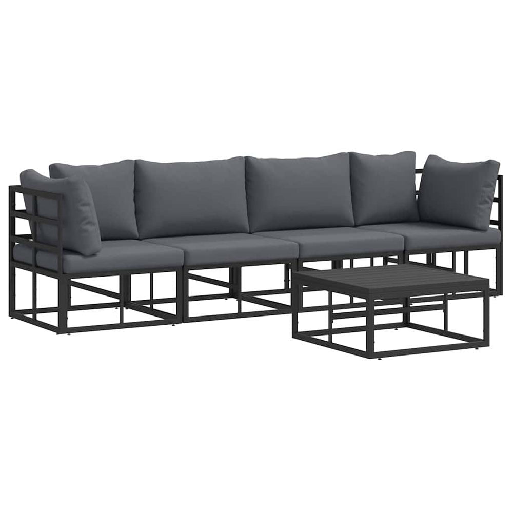 vidaXL 5-Piece Garden Sofa Set Black Metal