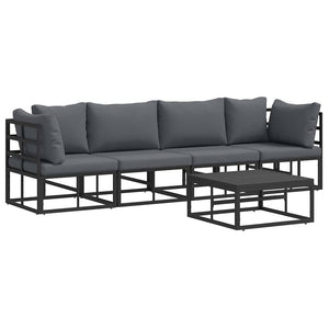 vidaXL 5-Piece Garden Sofa Set Black Metal