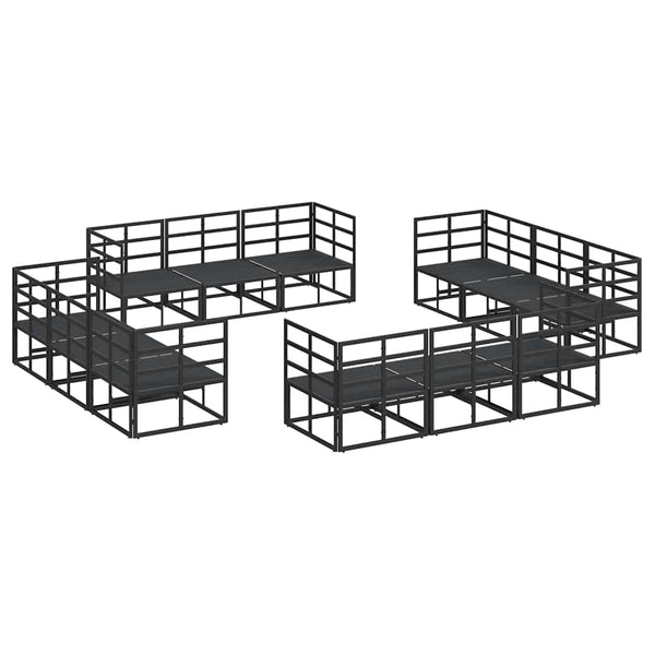 vidaXL 12-Piece Outdoor Sofa Set Black Metal