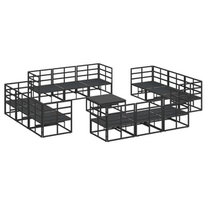 vidaXL Garden Sofa Set 13 pcs Black Metal