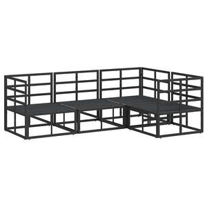 vidaXL Garden Sofa Set with Cushions 4 pcs Black Aluminium