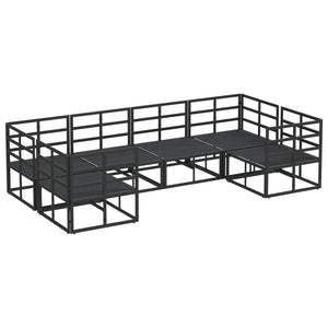 vidaXL Garden Sofa Set with Cushions 6 pcs Black Aluminium