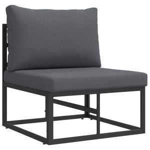 vidaXL Garden Sofa Set with Cushions 6 pcs Black Aluminium