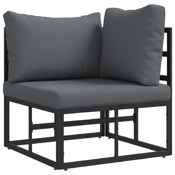 vidaXL Garden Sofa Set with Cushions 6 pcs Black Aluminium
