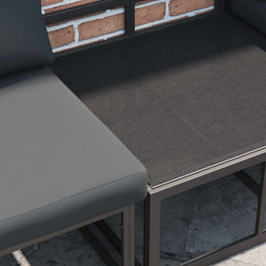 vidaXL Garden Sofa Set with Cushions 9 pcs Black Steel