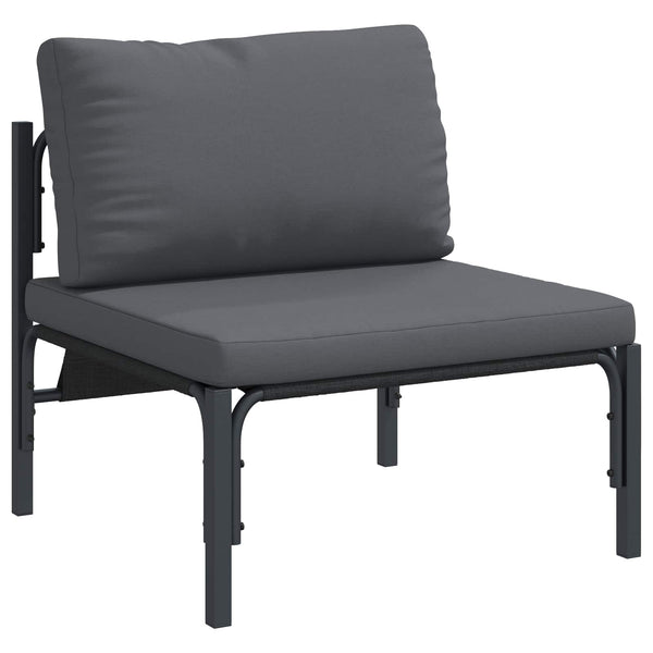 vidaXL Garden Sofa Set with Cushions 13 pcs Black Steel