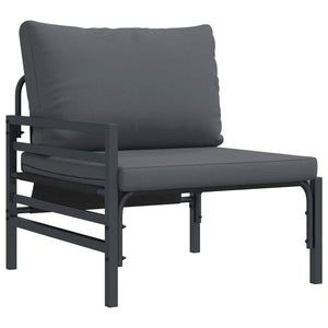 vidaXL Garden Sofa Set with Cushions 13 pcs Black Steel