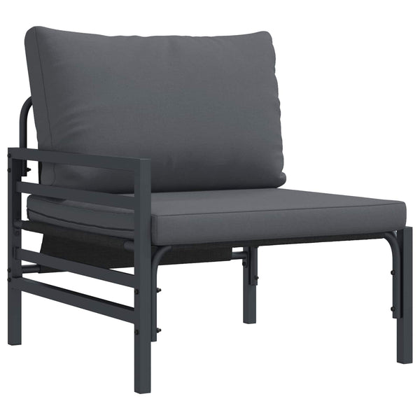 vidaXL Garden Sofa Set with Cushions 13 pcs Black Steel