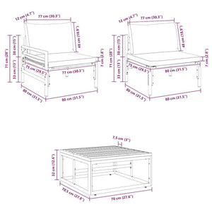 vidaXL Garden Sofa Set with Cushions 13 pcs Black Steel