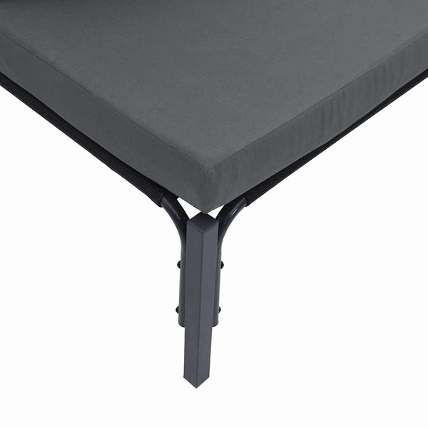 vidaXL Garden Sofa Set with Cushions 4 pcs Black Steel