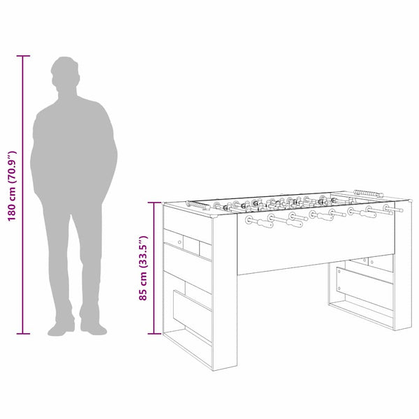 vidaXL Foosball Table Concrete Grey 146.5 x 74 x 85 cm Engineered Wood