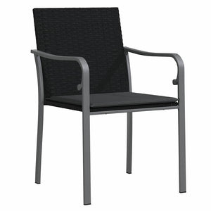 vidaXL Garden Dining Set 7 pcs Black and Grey PE Rattan