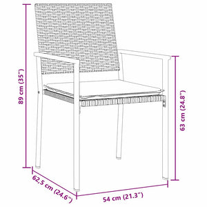 vidaXL Garden Dining Set 7 pcs Black and Light Gray PE Rattan