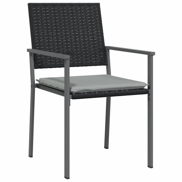 vidaXL Garden Dining Set 9 pcs Black and Light Gray PE Rattan