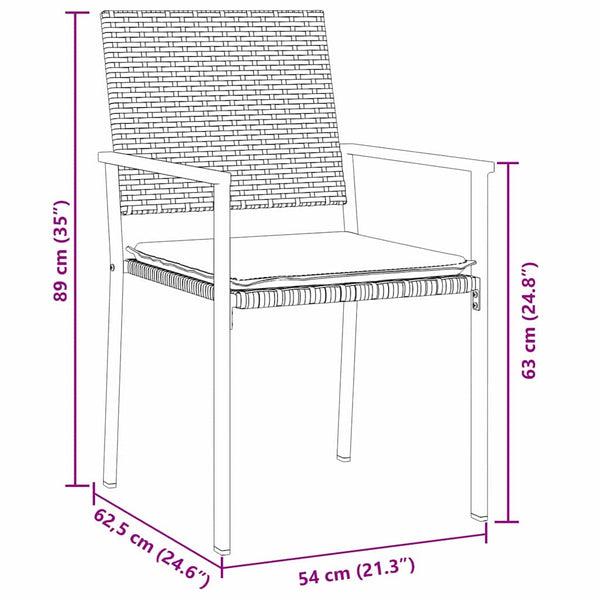 vidaXL Garden Dining Set 9 pcs Black and Light Gray PE Rattan