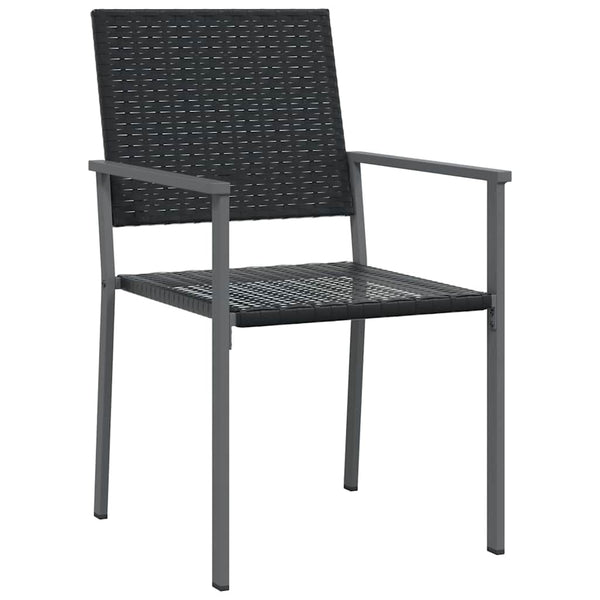 vidaXL Garden Dining Set 3 Pieces Black PE Rattan