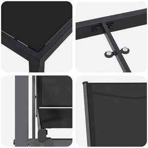 vidaXL Garden Dining Set 3 pcs Black Powder-Coated Steel