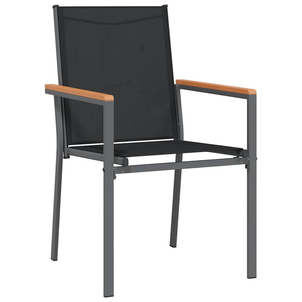 vidaXL Garden Dining Set 3 pcs Black Powder-Coated Steel