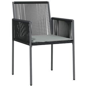 vidaXL Garden Dining Set 7 pcs Black PE Rattan