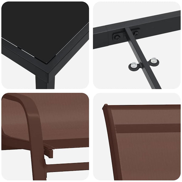 vidaXL Outdoor Dining Set 3 pcs Brown and Black
